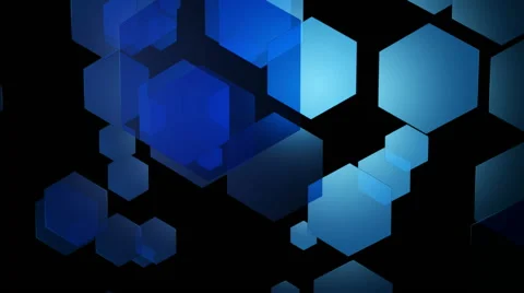Blue moving hexagons Stock Footage 52761766