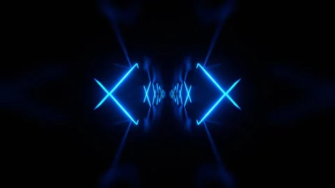 Blue Moving Neon Lines Abstract Geometric Pattern Background VJ Loop in 4K Stock Footage 344102142