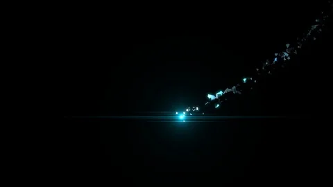 Blue moving particle with black background Stock Footage 122230077
