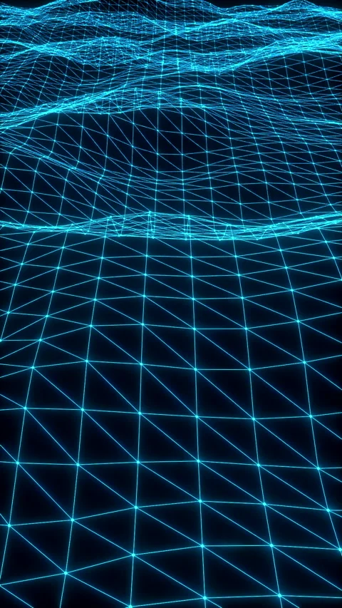 Blue moving polygon network, plexus, triangle shape, wire frame, network Video stock 316599402