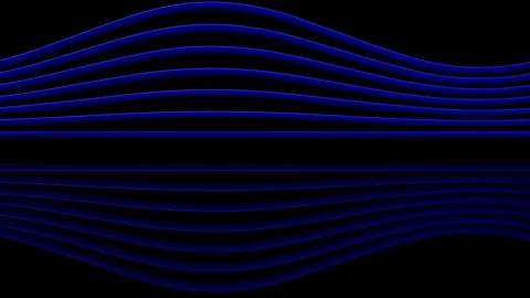 Blue moving sinewaves with reflections, loop-able (3d rendering) Stock Footage 84638363