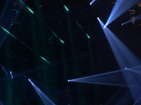 Blue Moving Stage Lights Stock Footage 75587927