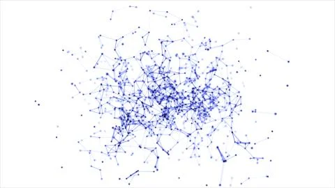 Blue moving triangles on a white screen in the middle of the screen Stock Illustration