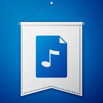 Blue MP3 file document. Download mp3 button icon isolated on blue background Stock Illustration