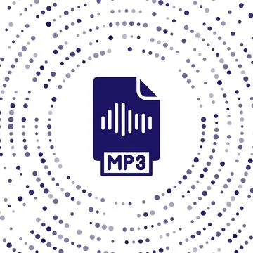 Blue MP3 file document. Download mp3 button icon isolated on white background Ilustração Stock