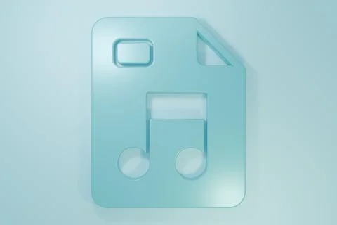 Blue MP3 file document. Download mp3 button icon isolated on blue backgroun.. Illustrazione stock
