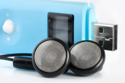 Blue mp3 player Stock Photos