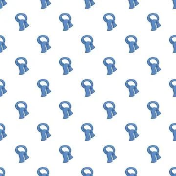 Blue muffler scarf pattern repeating winter accessory design イラスト素材