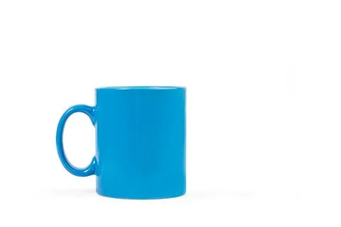 Blue mug isolated on a white background with copy space Stock Photos
