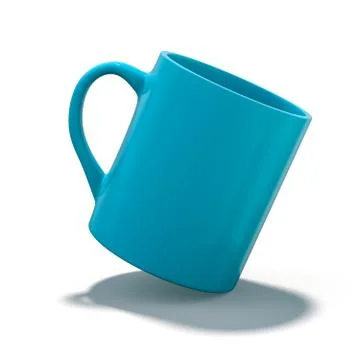 Blue mug Mockup standing on the surface. 3D Illustrazione stock