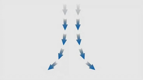 Blue multi-arrow airflow moving, alpha channel Stock Footage 237614558