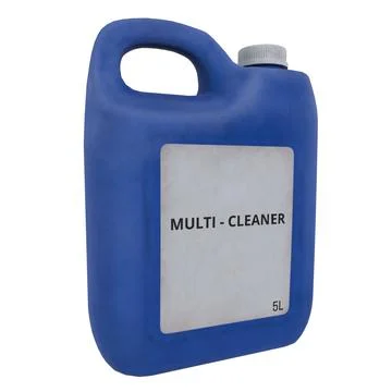 Blue multi-cleaner container in a 3D rendering design Stock Photos