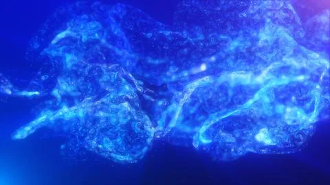 Blue multi-colored energy glowing magic liquid made of waves and electric i.. Stock Illustration