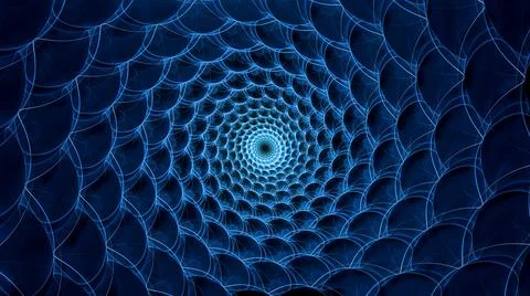 Blue multidemensional quantum bubbles abstract background Illustrazione stock