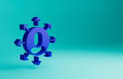 Blue Multitasking manager working icon isolated on blue background. Minimalism Stock Illustration