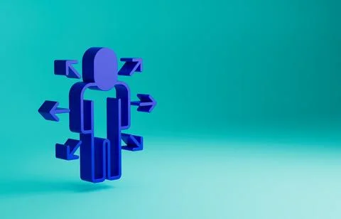 Blue Multitasking manager working icon isolated on blue background. Minimalism Stock Illustration