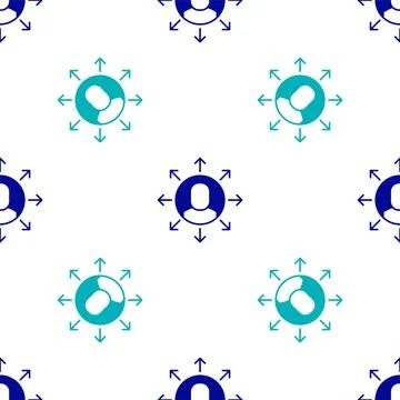 Blue Multitasking manager working icon isolated seamless pattern on white b.. Illustrazione stock