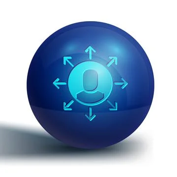 Blue Multitasking manager working icon isolated on white background. Blue c.. 스톡 일러스트