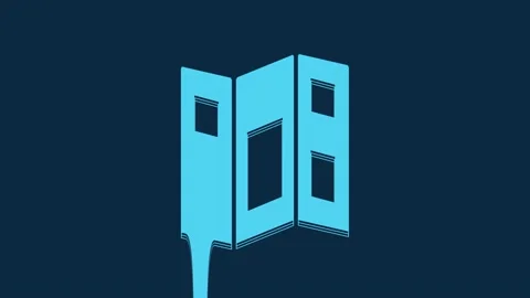 Blue Museum guide brochure icon isolated on blue background. Exhibition Vídeos de archivo 235790399