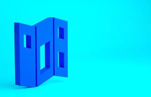 Blue Museum guide brochure icon isolated on blue background. Exhibition guide Ilustración de archivo