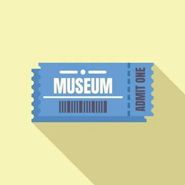 Blue museum ticket admit one allowing entry for exhibition Illustrazione stock