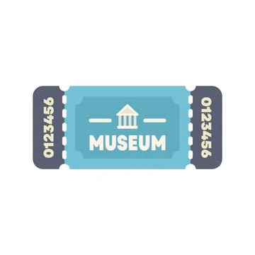 Blue museum ticket admitting entry access icon Ilustración de archivo