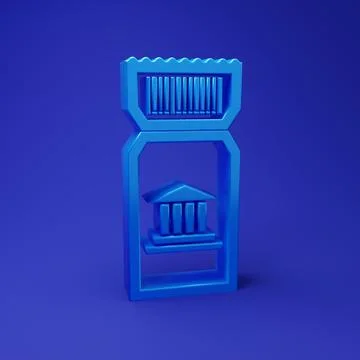 Blue Museum ticket icon isolated on blue background. History museum ticket .. Stock Illustration