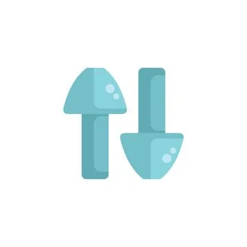Blue mushroom cursor pointing up and down showing different directions Stock Illustration