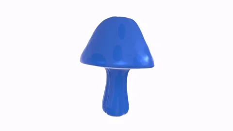 Blue mushroom isolated on white background Stock Footage 307308205