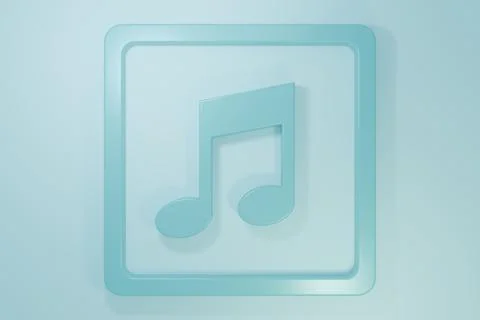 Blue Music note, tone icon isolated on blue background. Minimalism concept... Stock Illustration