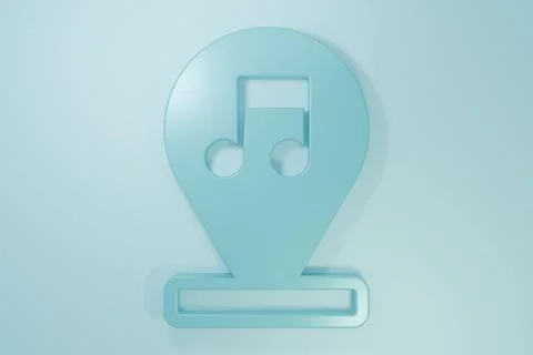 Blue Music note, tone icon isolated on blue background. Minimalism concept... Stock Illustration