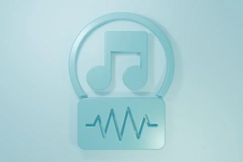 Blue Music note, tone icon isolated on blue background. Minimalism concept... Stock Illustration