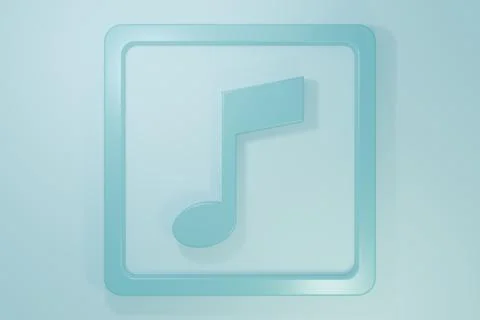 Blue Music note, tone icon isolated on blue background. Minimalism concept... Stock Illustration