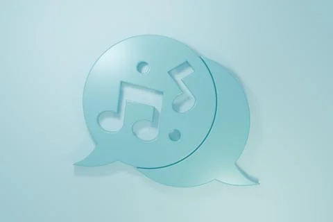 Blue Music note, tone icon isolated on blue background. Minimalism concept... Stock Illustration