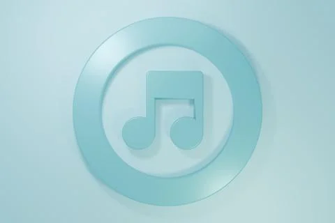 Blue Music note, tone icon isolated on blue background. Minimalism concept... Stock Illustration