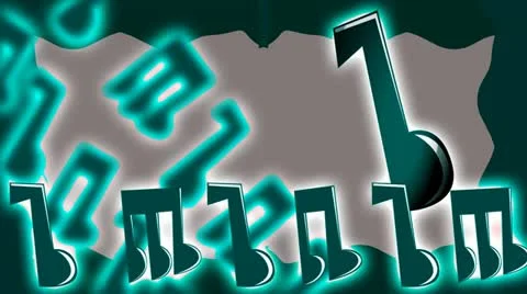 Blue Music Notes Stock Footage 12396514