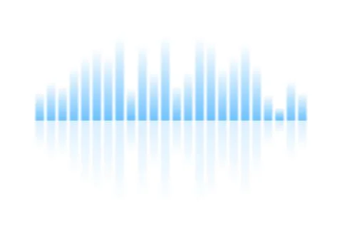 Blue musical equalizer design on white background Illustrazione stock