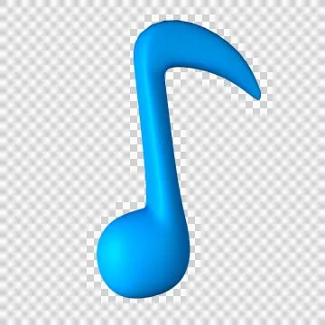 Blue musical note. 3D rendering Stock Illustration