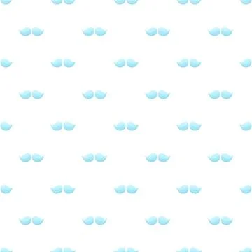 Blue mustache pattern creating a seamless background design Stock Illustration