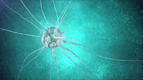 Blue mutant cell Stock Footage