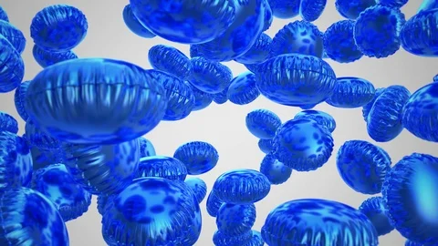 Blue Mylar balloons round shape clearing out center Stock Footage 106892219