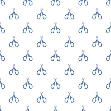 Blue nail clipper manicure tools seamless pattern Stock Illustration