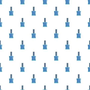 Blue nail polish bottles creating beauty pattern background Stock Illustration