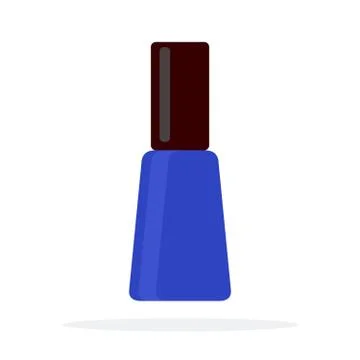 Blue nail polish vector flat material design isolated object on white background Illustrazione stock