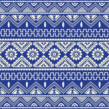 Blue native american ethnic pattern Stock Illustration