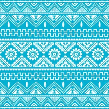 Blue native american ethnic pattern Stock Illustration