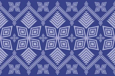 Blue native zig zag geometric Stock Illustration