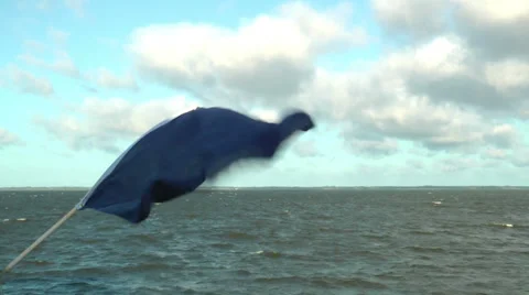 Blue nautical flag landscape Stock Footage 36753228
