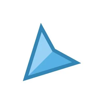 Blue navigation arrow pointing right on white background Ilustração Stock