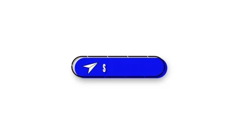 Blue Navigation Button with Paper Airplane Icon and SE Text on animation Wh.. Stock Footage 321454235